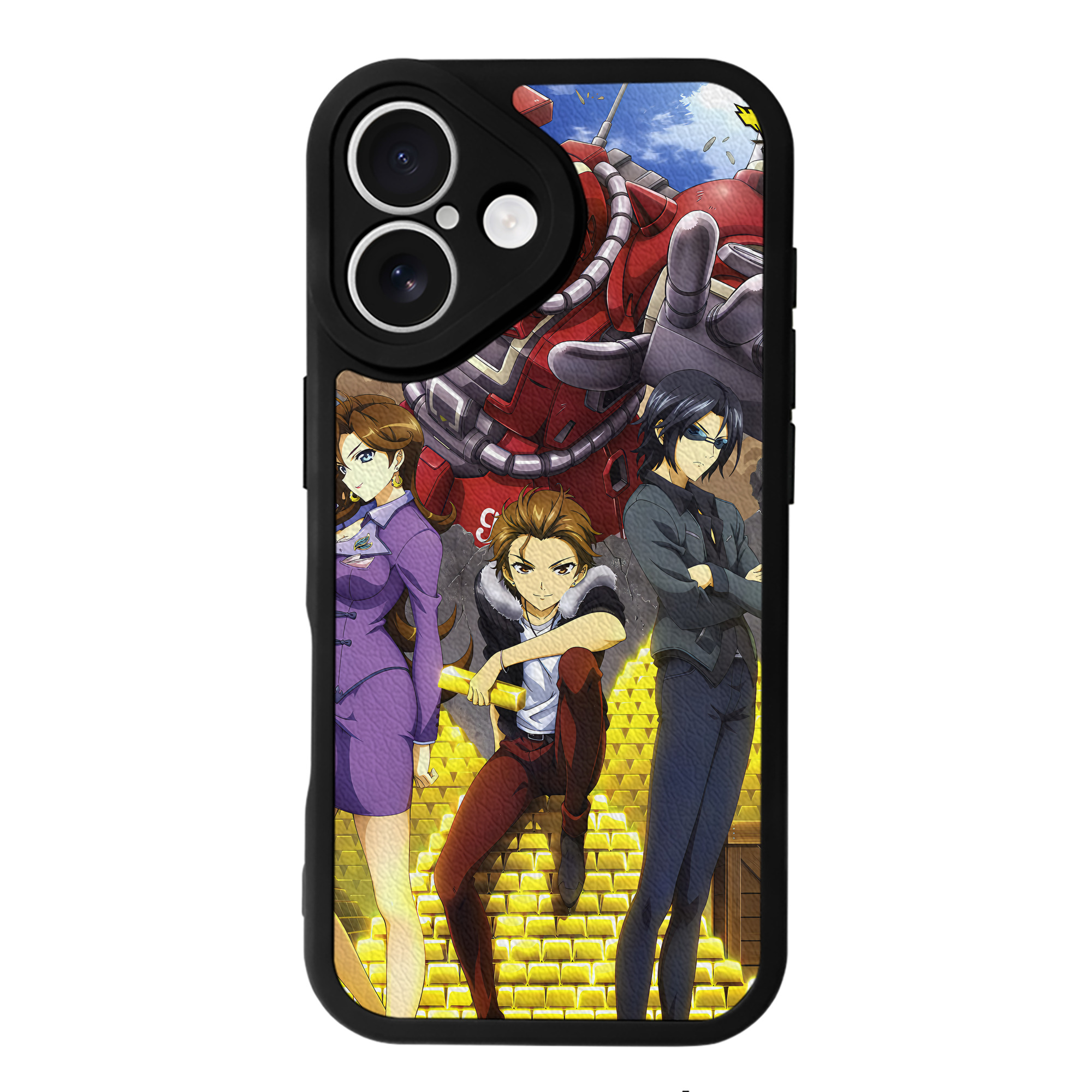 （画像用） 機動戦士ガンダム Mobile Suit Gundam 【iPhone 16シリーズ対応】シリコンスマホケース（レザー調） 材質：シリコン